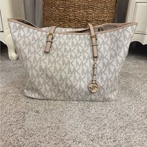 Michael Kors Monogram Cream Tote